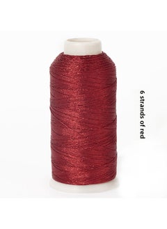 Multi-Ply Metallic Yarn for DIY Jewelry 6-strand Red