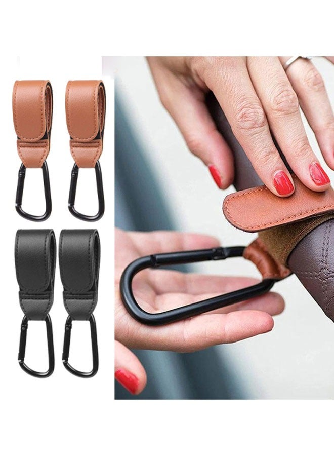 قبلة طفل خطافات عربة أطفال للحقائب (4 عبوات) - مشابك وخطافات عربة أطفال عالمية ، غير قابلة للانزلاق مع فتح بيد واحدة ، سعة وزن 11 رطلا ، ضروري لسفر الأطفال - Image 2