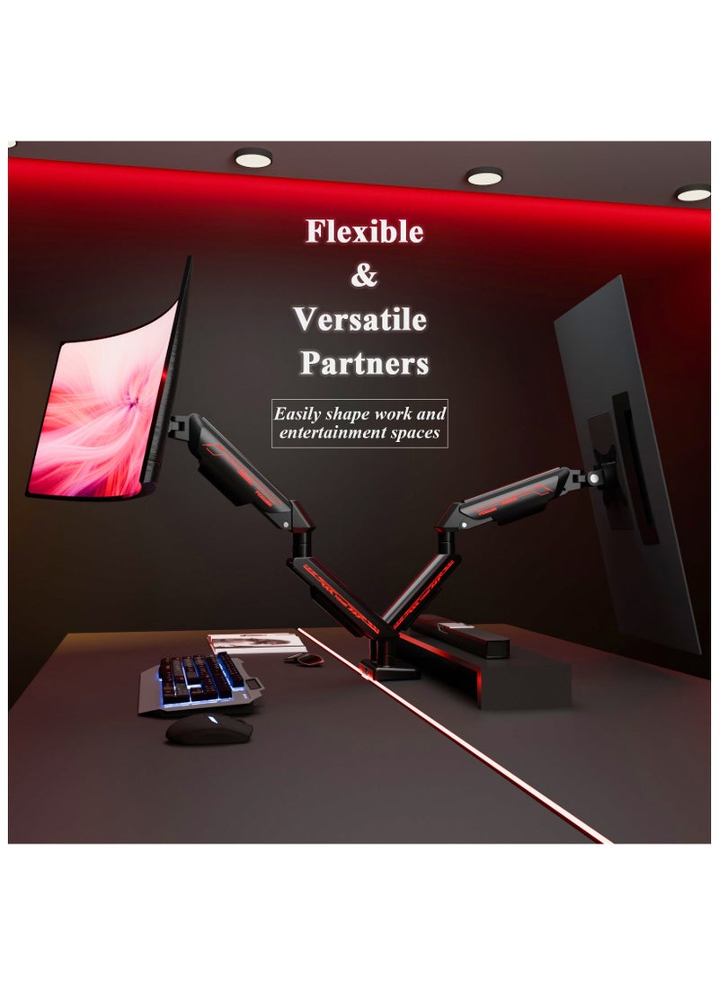 Fydeamer - Fydeamer PC Monitor Arm Gaming Monitor Arm 17-35 inches LCD Display Arm Gas Spring VESA 75X75/100X100 Multi Angle Adjustment 11KG/24LBS Load Capacity Dual Arm Black - Image 1