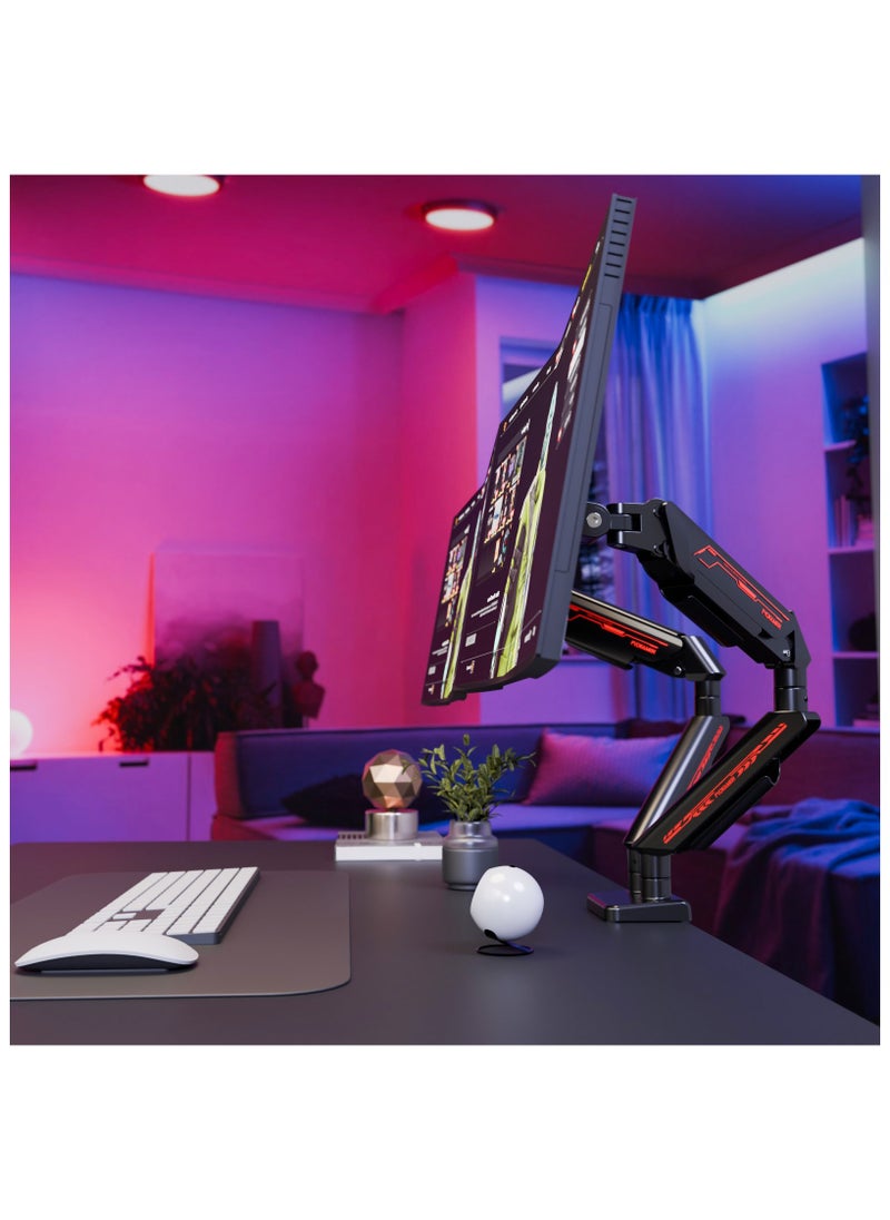 Fydeamer - Fydeamer PC Monitor Arm Gaming Monitor Arm 17-35 inches LCD Display Arm Gas Spring VESA 75X75/100X100 Multi Angle Adjustment 11KG/24LBS Load Capacity Dual Arm Black - Image 1