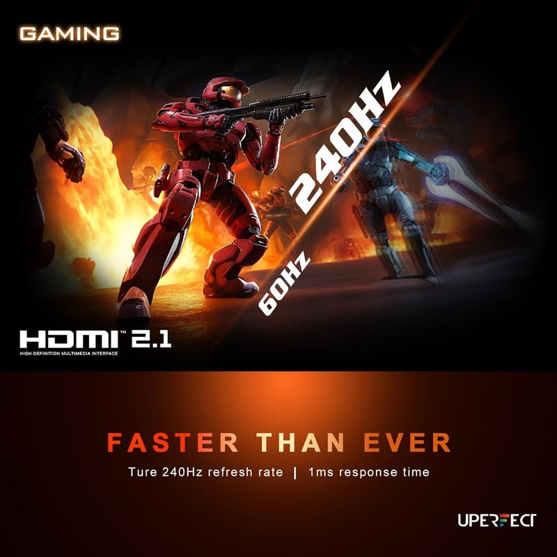 2.5K 240Hz Portable Gaming Monitor, 2560x1600 QHD 100 DCI-P3 400 Nits Portable Monitor for Laptop w/Stand VESA, Adaptive Sync HDMI 2.1 External Screen for PC Phone Game Console - Image 2
