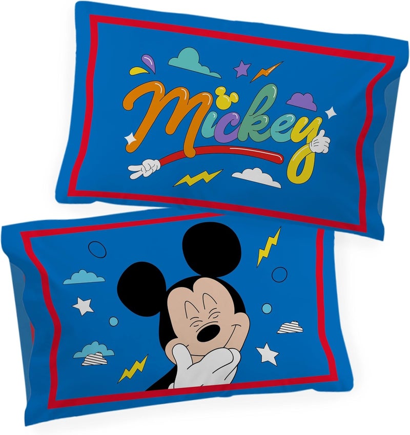 Jay Franco Disney Mickey Mouse Blue 100% Cotton Single Duvet Cover Set - Includes 50 x 70 cm Pillowcase - Image 4
