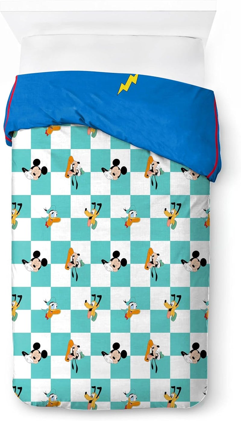 Jay Franco Disney Mickey Mouse Blue 100% Cotton Single Duvet Cover Set - Includes 50 x 70 cm Pillowcase - Image 3