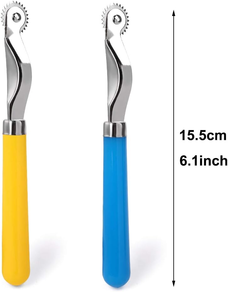 LUNARM 2 Pcs Tracing Wheel Sewing Tool, Plastic Handle Needle Point Tracing Wheel, Random Color Tracing Wheel Sewing Tool, Professional Stitch Marking Spacer for Arts and Leather Crafts - Image 1