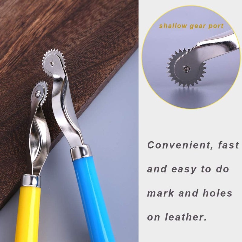 LUNARM 2 Pcs Tracing Wheel Sewing Tool, Plastic Handle Needle Point Tracing Wheel, Random Color Tracing Wheel Sewing Tool, Professional Stitch Marking Spacer for Arts and Leather Crafts - Image 2