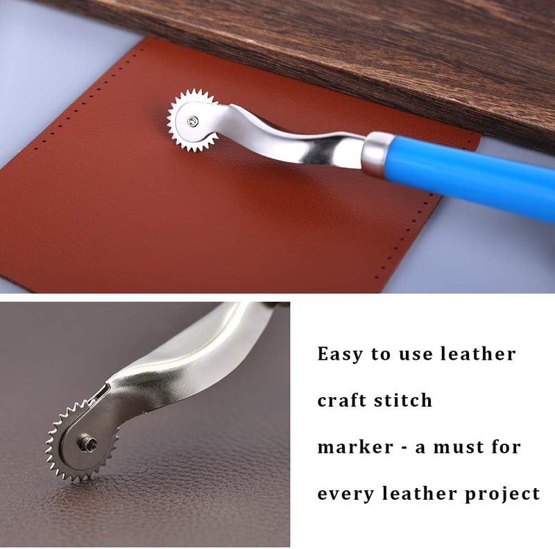 LUNARM 2 Pcs Tracing Wheel Sewing Tool, Plastic Handle Needle Point Tracing Wheel, Random Color Tracing Wheel Sewing Tool, Professional Stitch Marking Spacer for Arts and Leather Crafts - Image 4