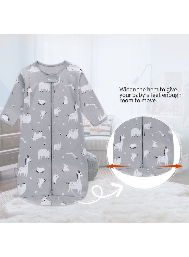 Miracle Baby 100% Cotton Long sleeves Baby Sleeping Bag, Double Zipper Baby Wearable Blankets  0.5TOG - Image 3