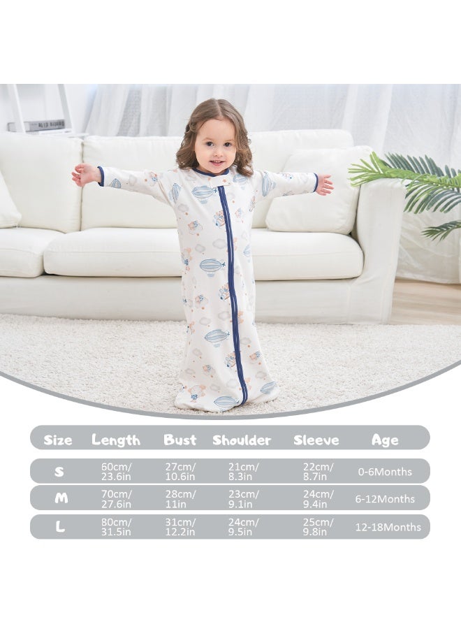 Miracle Baby 100% Cotton Long sleeves Baby Sleeping Bag, Double Zipper Baby Wearable Blankets  0.5TOG - Image 5