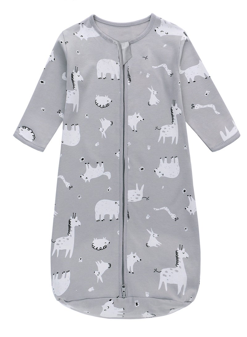 Miracle Baby 100% Cotton Long sleeves Baby Sleeping Bag, Double Zipper Baby Wearable Blankets  0.5TOG - Image 1