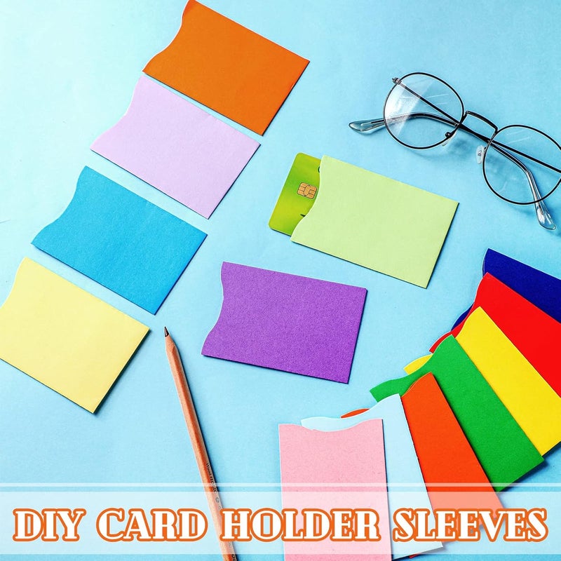 Sinmoe 600 Pcs Gift Card Sleeve Key Card Holder Credit Card Sleeves Blank Envelopes Hotel Credit Card Assorted Colored Protector Sleeves Paper Gift Card Holders for Credit Card Business 236 x 354 Inch - Image 4