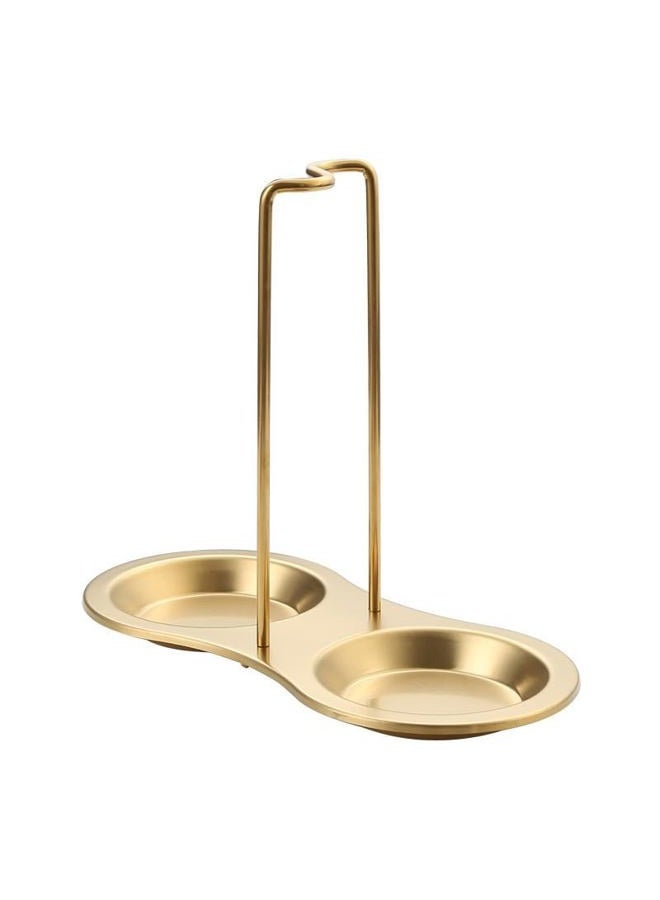 SiegenPro Stainless Steel Spoon Rest, Spatula Ladle Holder, Utensil Spoon Rest Holder, Brushed Finish, Dishwasher Safe (Gold 1PC) - Image 2