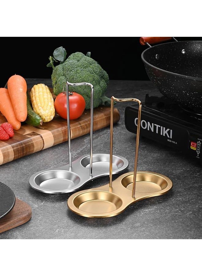 SiegenPro Stainless Steel Spoon Rest, Spatula Ladle Holder, Utensil Spoon Rest Holder, Brushed Finish, Dishwasher Safe (Gold 1PC) - Image 5