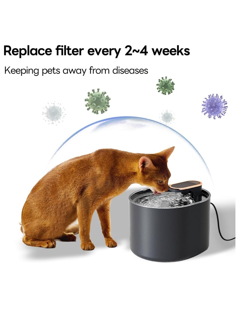 Cat Water Fountain Filters, 6-Pack Cat Fountain Filter Relacement, Curved Sponge Activated Carbon, Replaceable Filter Compatible with 3L Pet Water Dispenser - Image 5