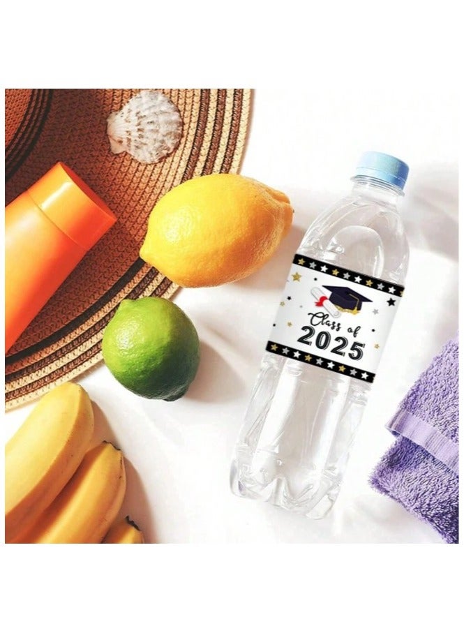 Graduation Decorations Graduation Cap and Year Number Water Bottle Labels 10 Graduation Party Stickers - Image 2