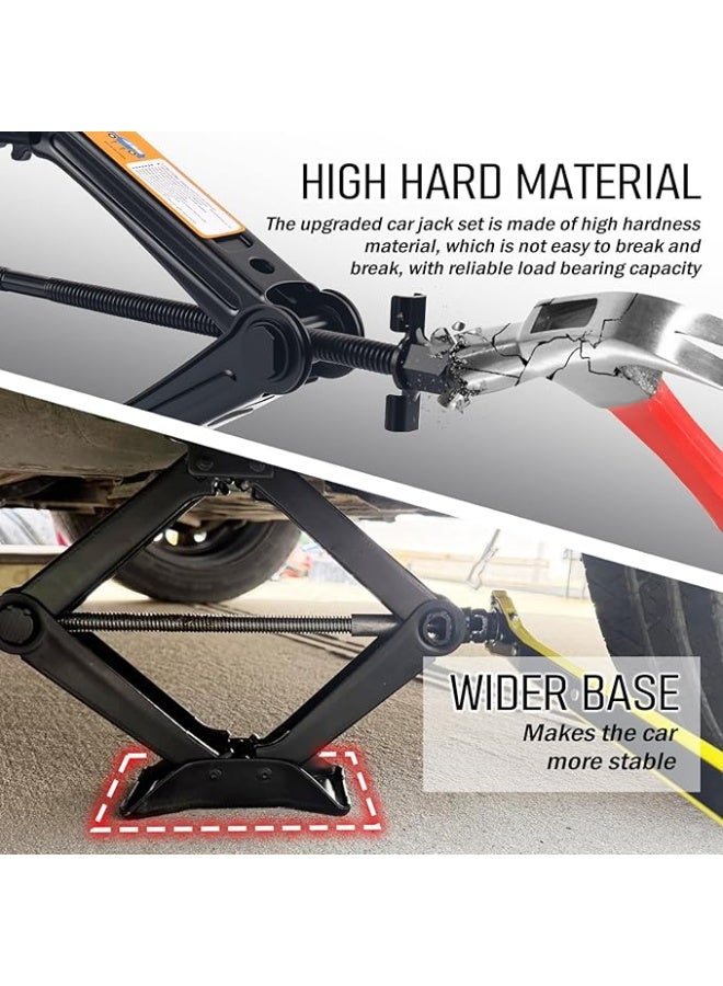 طقم رافعات مقصية احترافي 2 طن - عدة طوارئ متكاملة لتغيير الإطارات - قوي وعملي للاستخدام اليومي في السيارة وSUV - Image 2