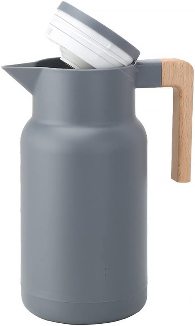 Thermal Coffee Decanter Thermal Bottle Vacuum Flask With Wooden Handle Economic Insulation Pot Large Capacity Warmer Bottles Glass Liners Insulated Coffee Pot - Image 3
