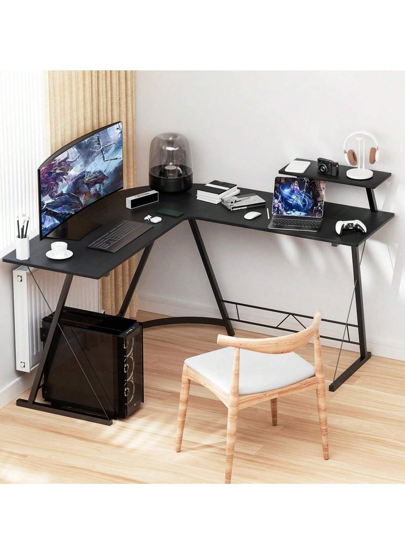 ZUIHAO L Shaped Desk Computer Corner Gaming Desk with Large Monitor Stand - Image 1