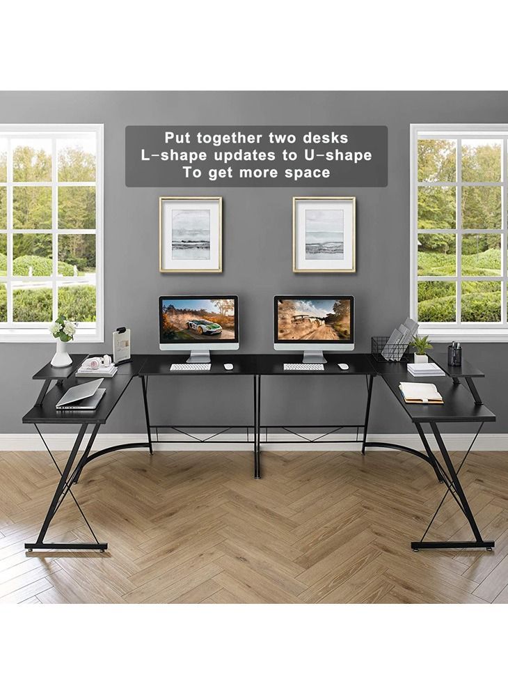 ZUIHAO L Shaped Desk Computer Corner Gaming Desk with Large Monitor Stand - Image 5