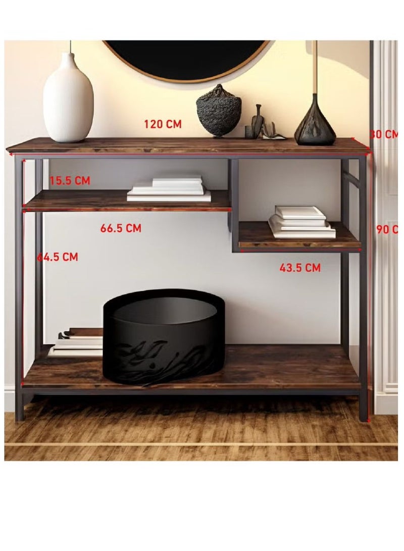 إكسبرت طاولة وحدة التحكم مع منفذ طاقة طاولة أريكة مع رف تخزين وطاولة مدخل للأريكة مدخل غرفة المعيشة - Image 3