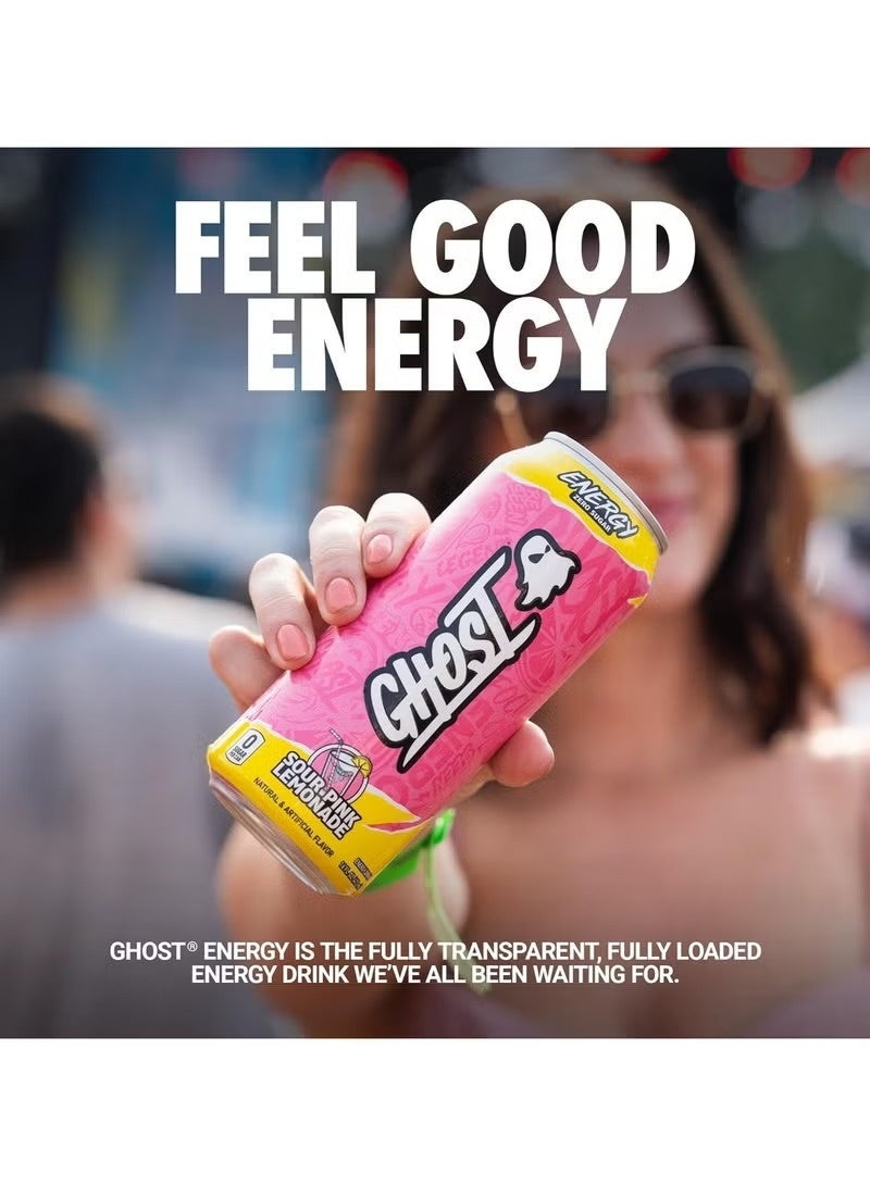Ghost Energy RTD Drink Sour Pink Lemonade 473ml – Pack of 12 - Image 2
