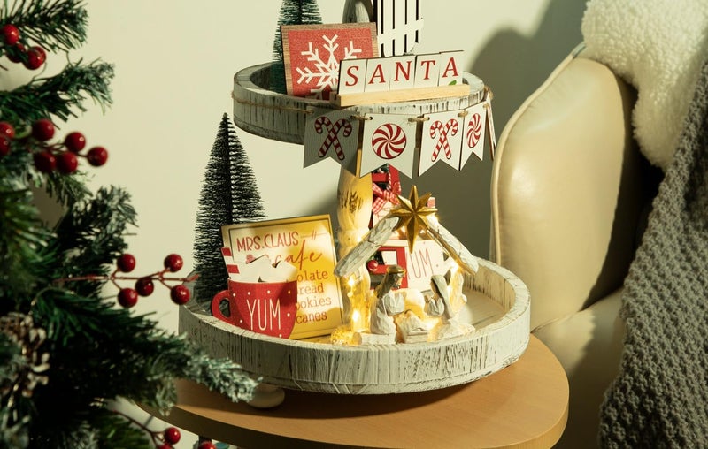 BUTITNOW Nativity Scene with Lights, Sculpted Hand Painted Nativity Figure - First Christmas Story Decoration Holiday Manger Little People Nativity Set for Indoor Home Display, Tabletop - Image 5