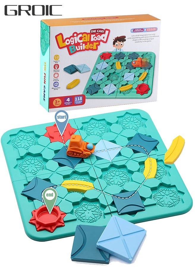 GROIC Logical Road Builder Rush Hour Game,Puzzle Game from New Wave,Board Games for Kids Helps Develop Children Brains ,Family  - Image 1