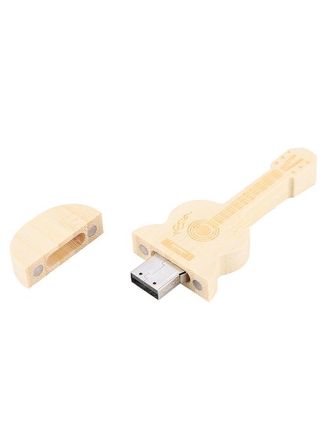 Wooden Guitar Shape Flash Drives Storage USB 2.0 U Disk Memory Stick For PC(32G)