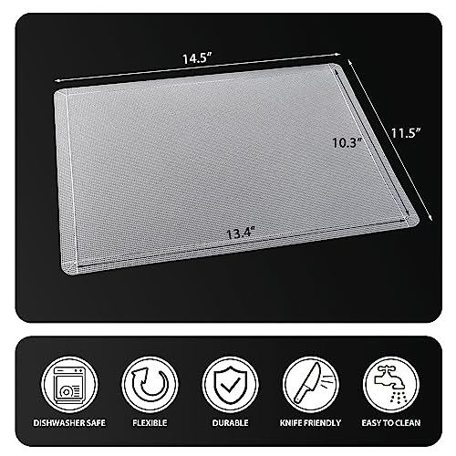 WK Flexible Plastic Cutting Boards Mats with Lip, Foldable Cutting Board for Kitchen Set of 3, Clear Cutting Boards, Nonslip Cutting Mats Sheets, BPA Free, Dishwasher Safe - Image 4