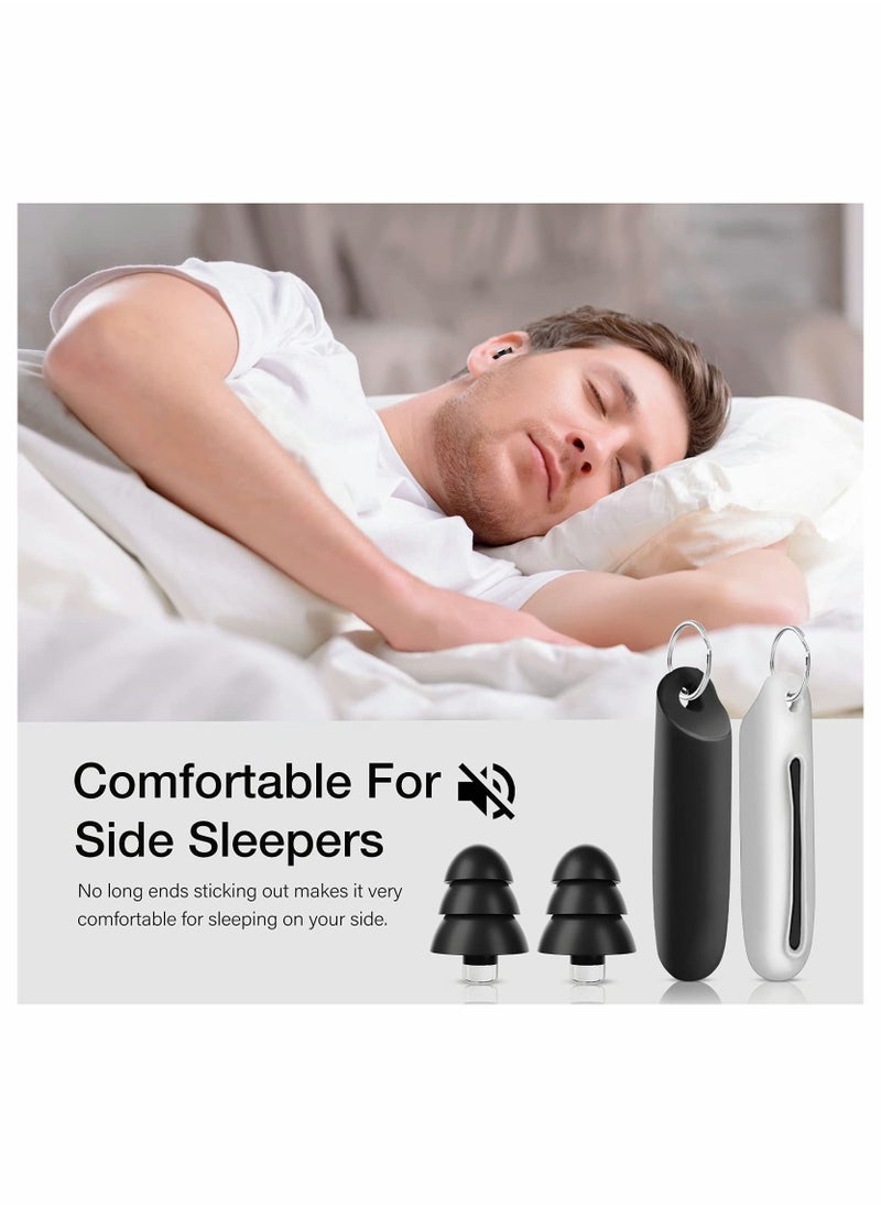 Y&D Reusable Silicone Ear Plugs, 3 Pairs Waterproof Noise Cancelling Perfect for Sleep, Work, Study, Swimming, Concerts Reduction, Comfortable Hearing Protection, Black  - Image 5