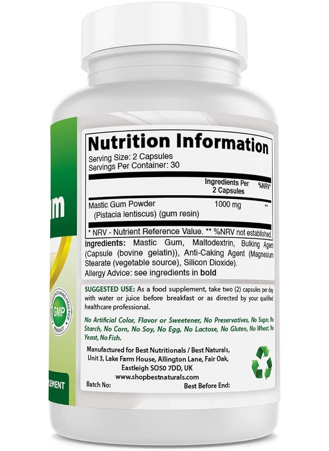 Best Naturals Mastic Gum 500 Mg. 60 Capsules  - Image 3