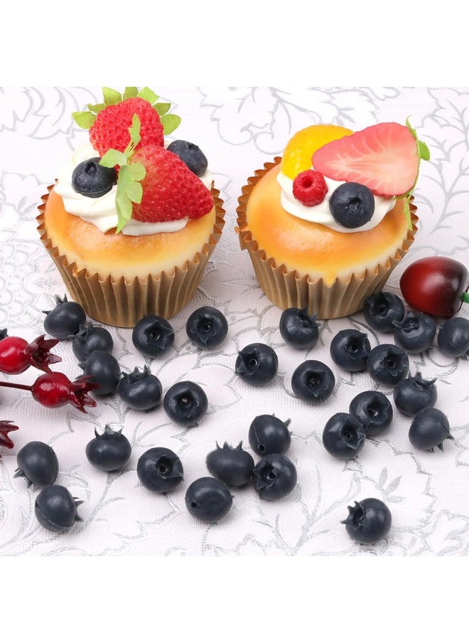 Gresorth Gresorth 50 PCS Fake Blueberries Artificial Blue Berries Model Lifelike Faux Berries Plastic Fruit Decoration Home Display Photography Baking Party  - Image 3