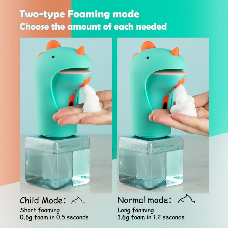 Seawah Automatic Soap Dispenser for Kids,IPX6 Waterproof Cute Dinosaur Foam Smart Hand Foaming Touchless Soap Dispenser for Bathroom Countertop, 8.7oz/250ML - Image 2