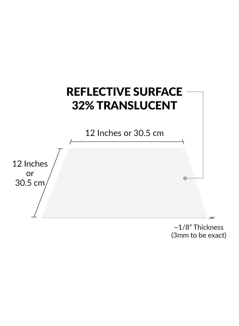 TPGP Acrylic Sheet White 32% Translucent Cast Plexiglass 12” x 12” Square Panel 1/8” Thick (3mm) Pack of 2 Plastic Plexi Glass Board with Protective Paper for Signs, DIY Display Projects, Craft - Image 2