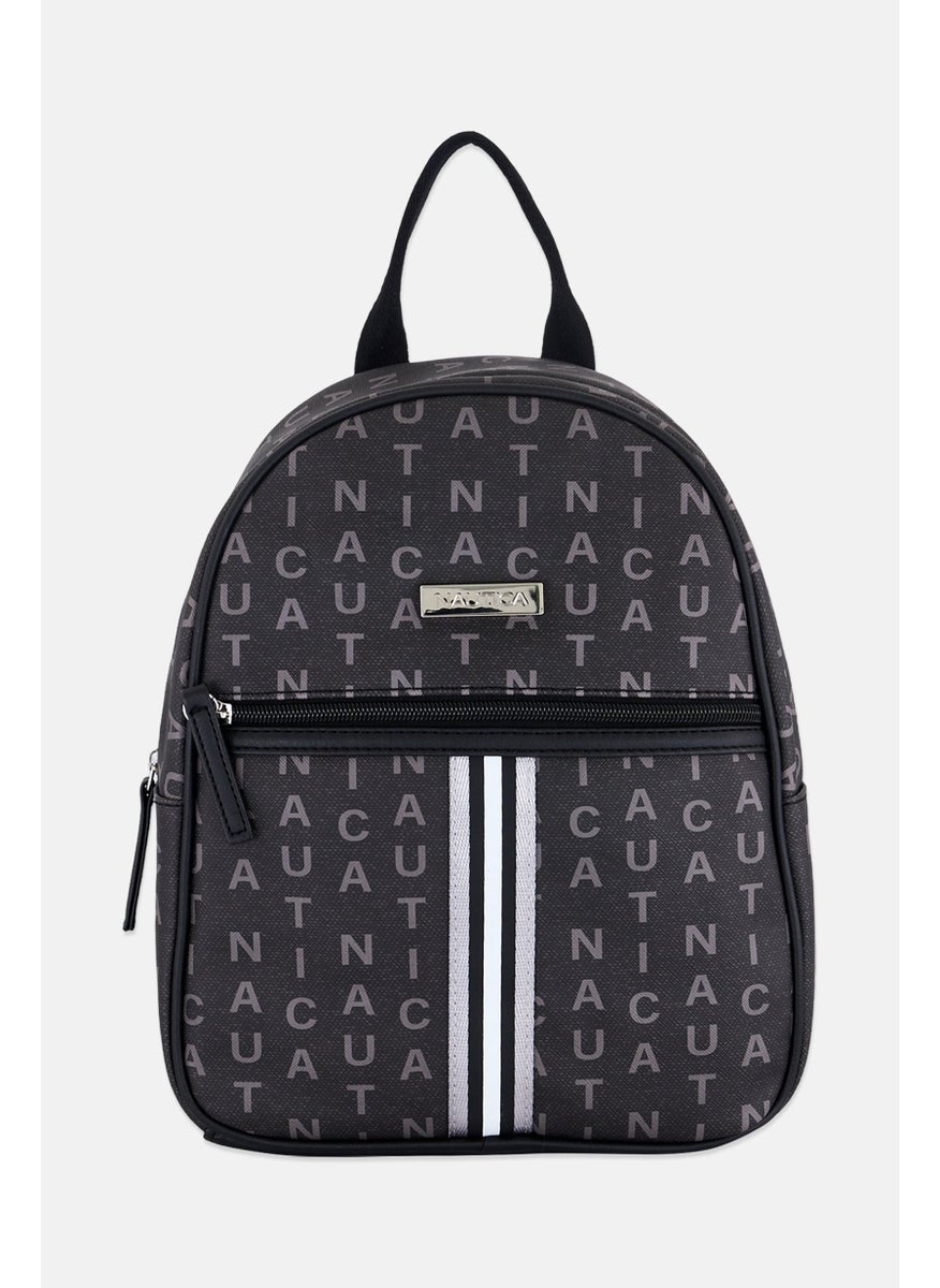 NAUTICA Women Brand Logo Backpack 28 H x 24 L x 10 W cm, Dark Grey  - Image 3