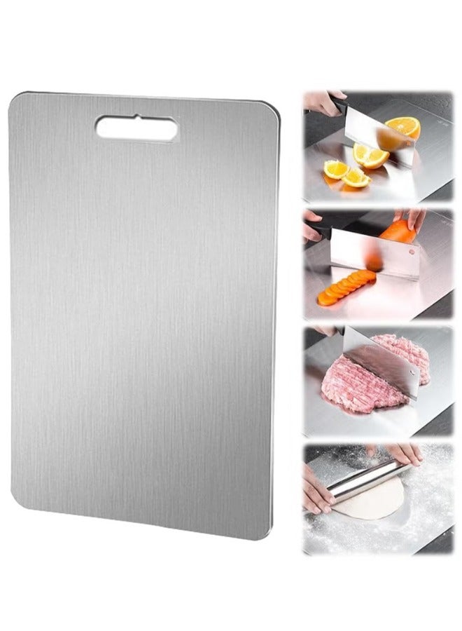 Stainless Steel Cutting Board  for Kitchen, Double Sided Food-Grade Board 1mm Thick for Meat, Fruits, Vegetables, Bread （39cm×28cm）for Home Kitchen Cooking - Image 1
