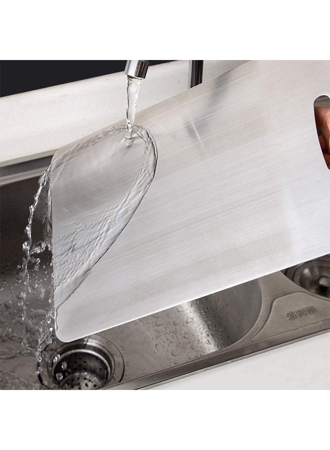 Stainless Steel Cutting Board  for Kitchen, Double Sided Food-Grade Board 1mm Thick for Meat, Fruits, Vegetables, Bread （39cm×28cm）for Home Kitchen Cooking - Image 4