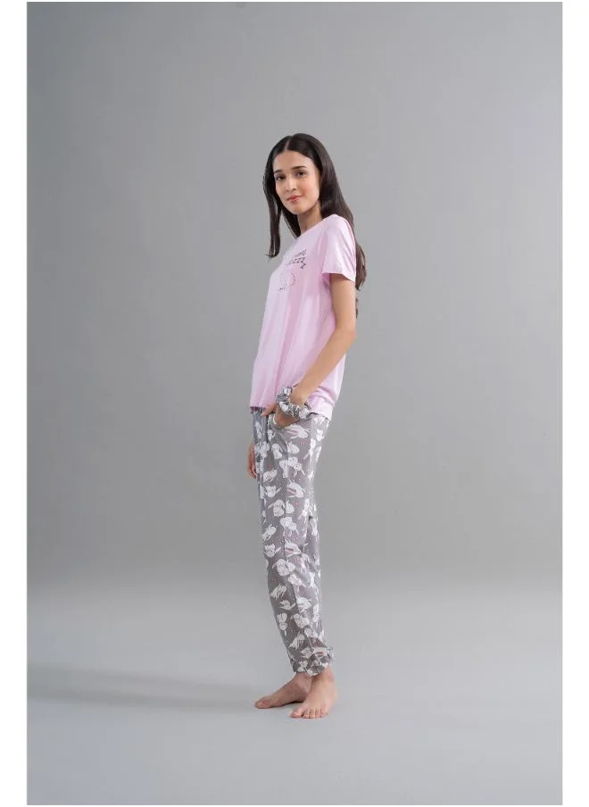 نسيسير Cuddly Bunnies Grey Cuffed Bottom Pajama Set