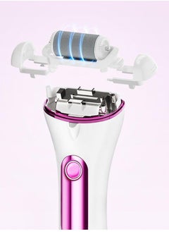 Generic Foot File Electric for Hard Skin USB Rechargeable Digital Display Waterproof Scrub Callus Remover with 3 Pumice Stone Rollers 10 in 1 Scraper Set Care Tool Washing and Grinding Pedicure to Remove Calluses and Dead Dry Cracked Heel Skin (Rose Pink)  - Image 3