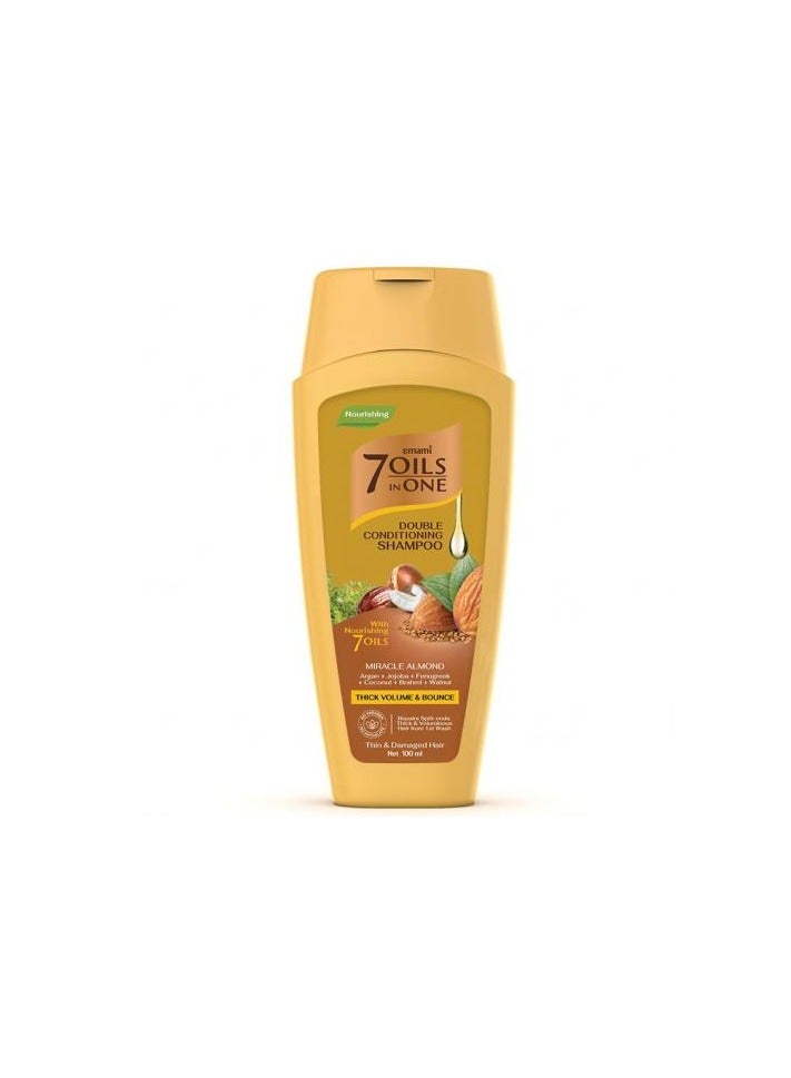 emami 7 Oil In One Double Conditioning Shampoo Mircle Almond 100ml - Image 1