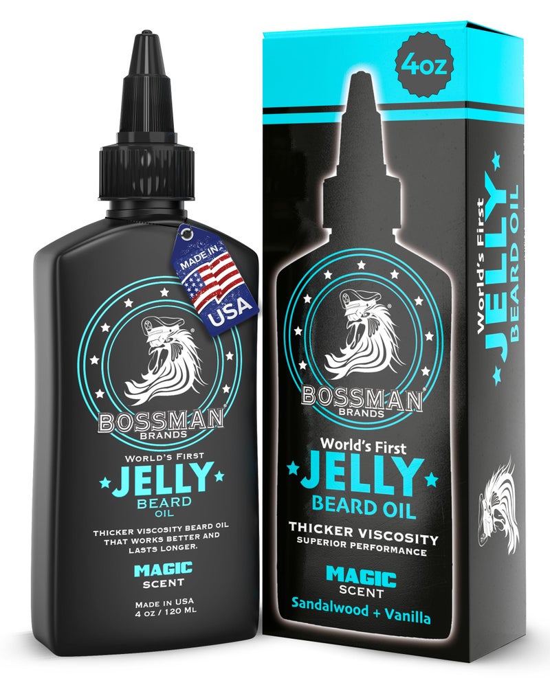 Bossman Jelly Beard Oil for Men 4 oz Magic Scent  Softens Moisturizes  Conditions with Natural Ingredients