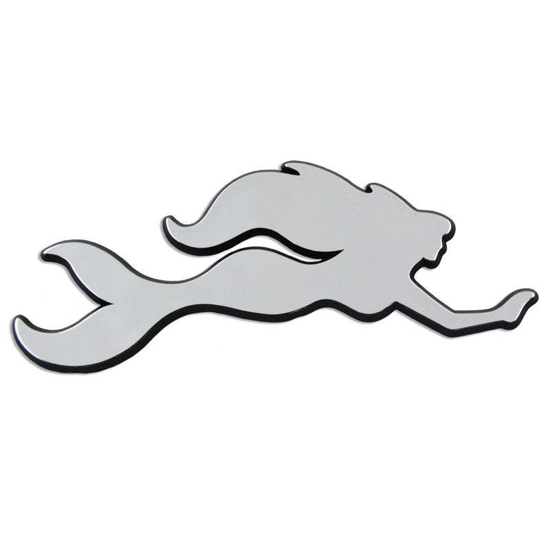 EvolveFISH Mermaid Plastic Auto Emblem - [Silver][3 3/4'' x 1 1/2''] - Image 2