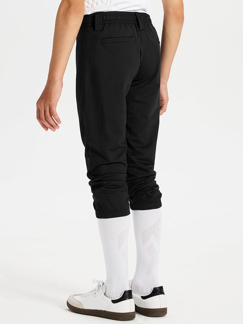 DEVOROPA 2T/3T/4T/5T to Big Kids Youth Boys Baseball Pants Girls Softball Pants Fast Pitch Tee Ball Practice Pants Pockets Black 2T - Image 3