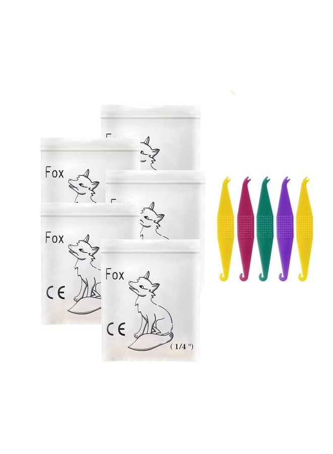 Orthodontic Elastic Rubber Bands, 500 Pcs Rubberbands Dreadlocks Hair Braids Fix Tooth Gap, 5pcs Elastic Placer for Braces(1/4in, 4.5oz）