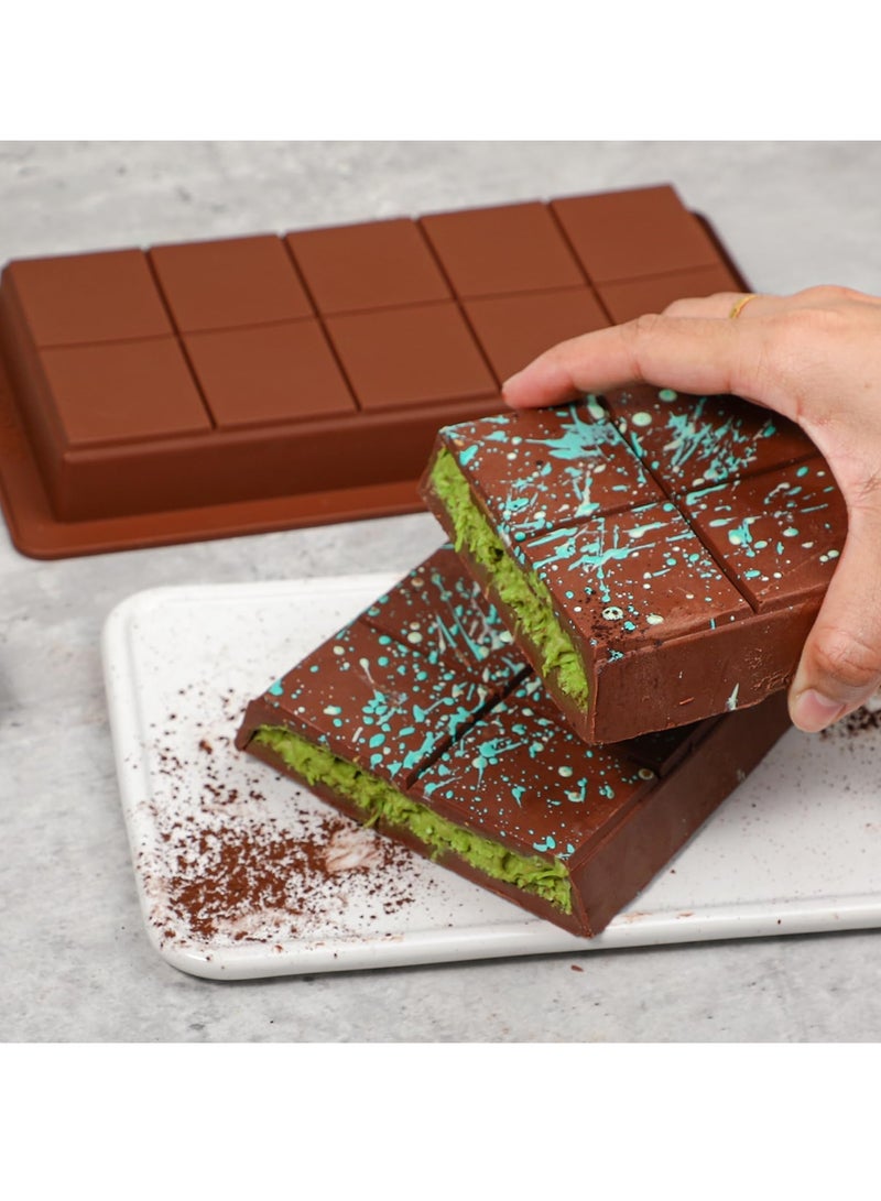 RAHAYM Deep Chocolate Bar Molds 3 Pack, 1 Inch Deep Large and Thick Silicone Chocolate Bar Molds for Stuffed Bar, Big Chocolate Candy Bar Mold for Filling Knafeh Pistachio Chocolate Bar - Image 3