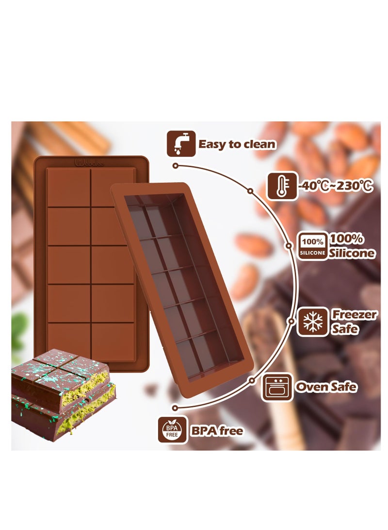 RAHAYM Deep Chocolate Bar Molds 3 Pack, 1 Inch Deep Large and Thick Silicone Chocolate Bar Molds for Stuffed Bar, Big Chocolate Candy Bar Mold for Filling Knafeh Pistachio Chocolate Bar - Image 5
