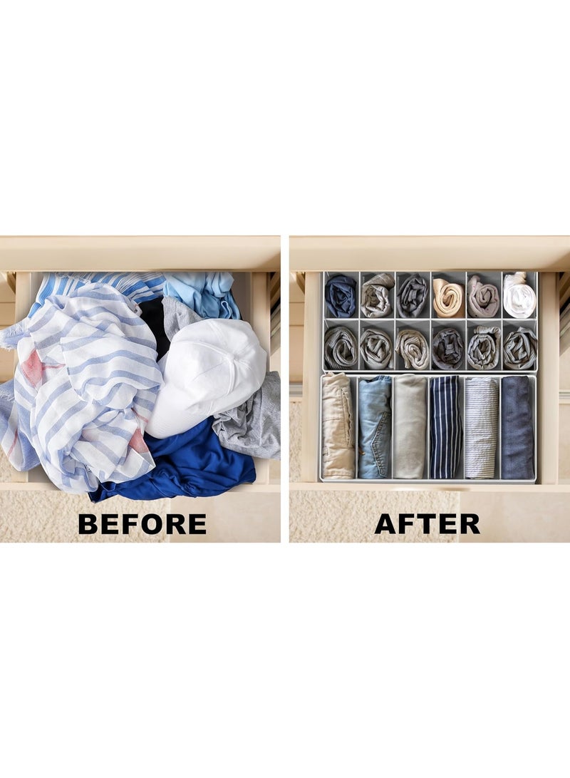Imported clothing organizer set, excellent quality, with zipper, consisting of 4 pieces, ideal for travel. Designed to save space and organize your underwear with elegance and high quality - Beige  - Image 5
