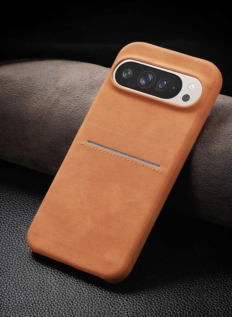 Leather Case for Google Pixel 9 Pro XL (2024),Frosted Durable Phone Case with Card Slot,Anti-fall Shockproof Protective Back Cover - Image 1