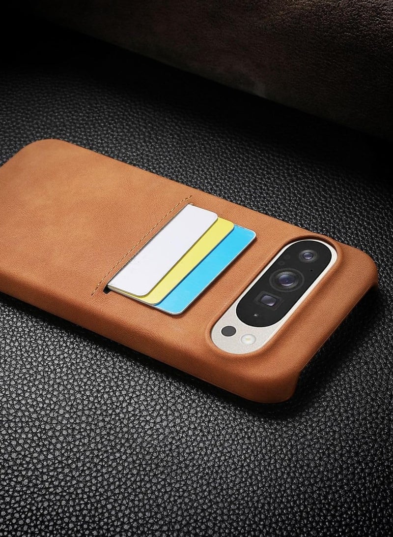 Leather Case for Google Pixel 9 Pro XL (2024),Frosted Durable Phone Case with Card Slot,Anti-fall Shockproof Protective Back Cover - Image 2