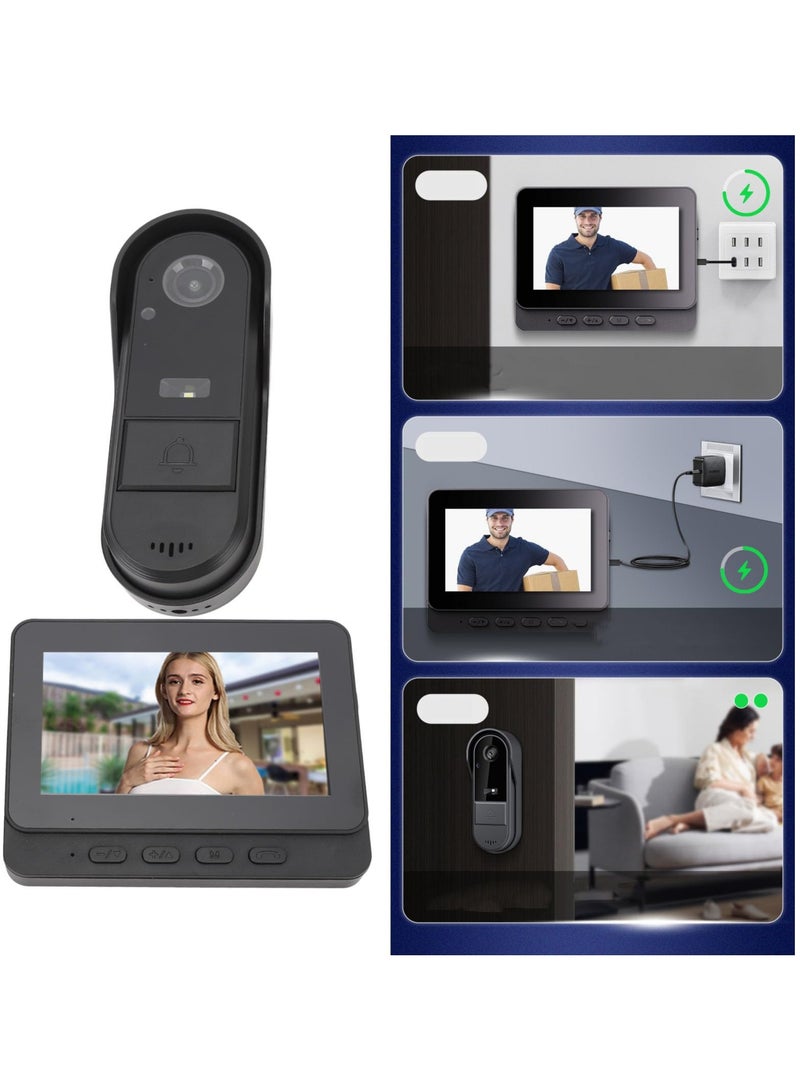 Alruht Video Doorbell, Wireless Security Camera with 10.9cm Color Display,  2-Way Audio, Night Vision, IP65 Waterproof for Home and Apartment - Image 5