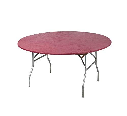 Kwik-Covers KwikCovers 60 Round Fitted Plastic Table Covers Bundle of 5 Maroon
